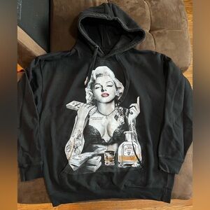 Marilyn Monroe Graphic Print Hooded Sweater Size XL